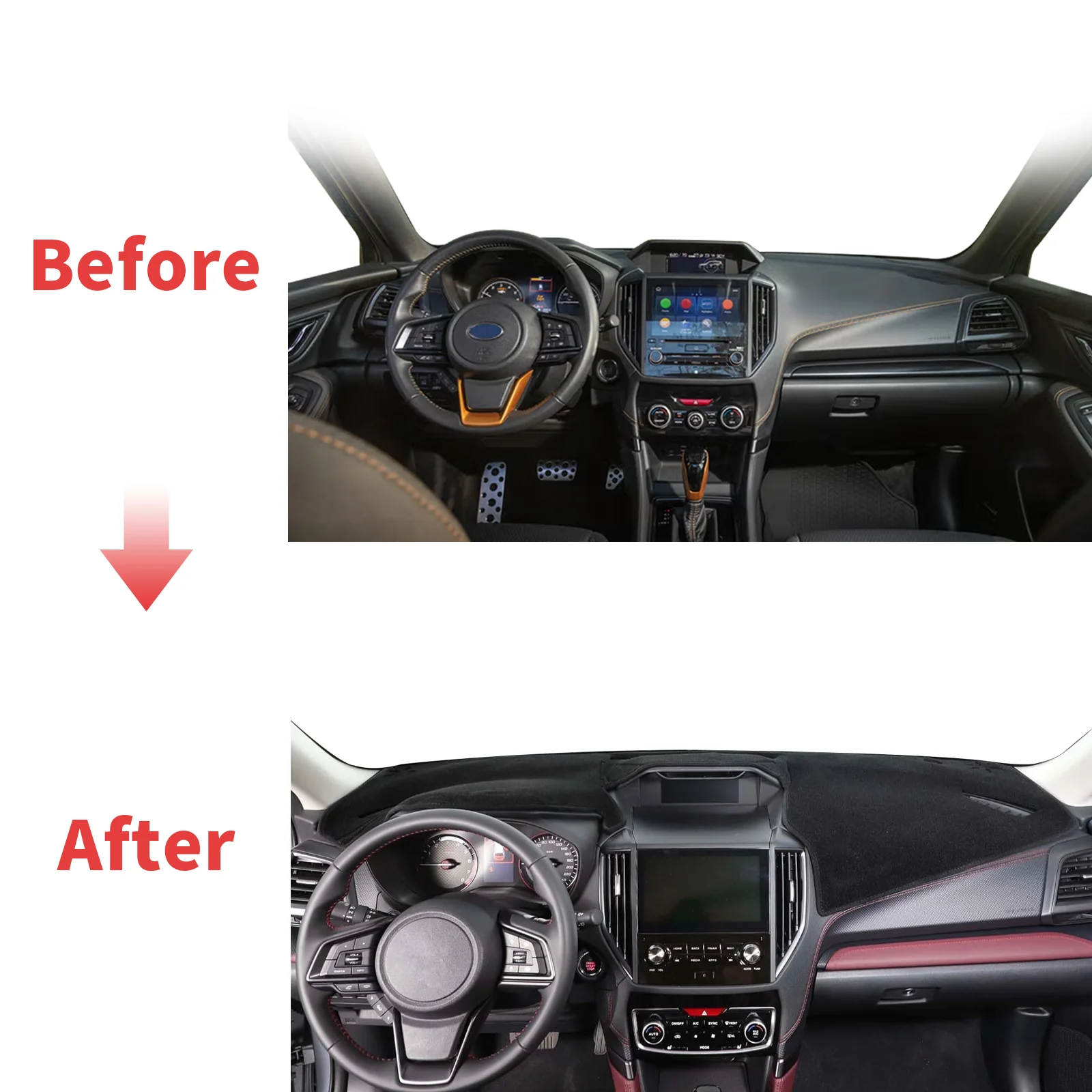 Fit for Subaru Forester 2019-2023 Car Dashmat Dashboard Cover Pad Protective Carpet Leather DashMat Sunshade Accessories