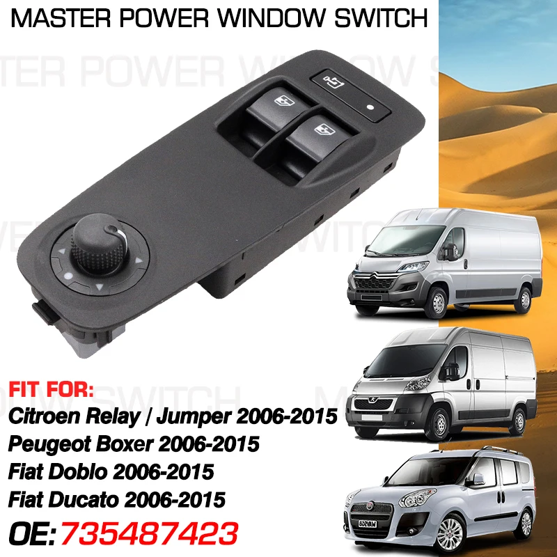 

Electric Master Window Control Switch 735487423 12+8 Pins For Citroen Relay/Jumper Peugeot Boxer Fiat Doblo Ducato 2006-2015