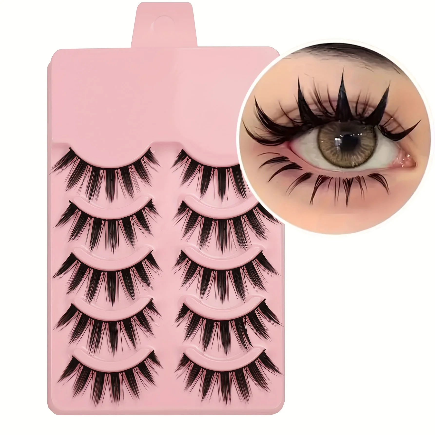 5 Pairs of Wet Comic Style False Eyelashes - Thick Doll Eye Makeup, Suitable for Role-Playing and Casual Wear