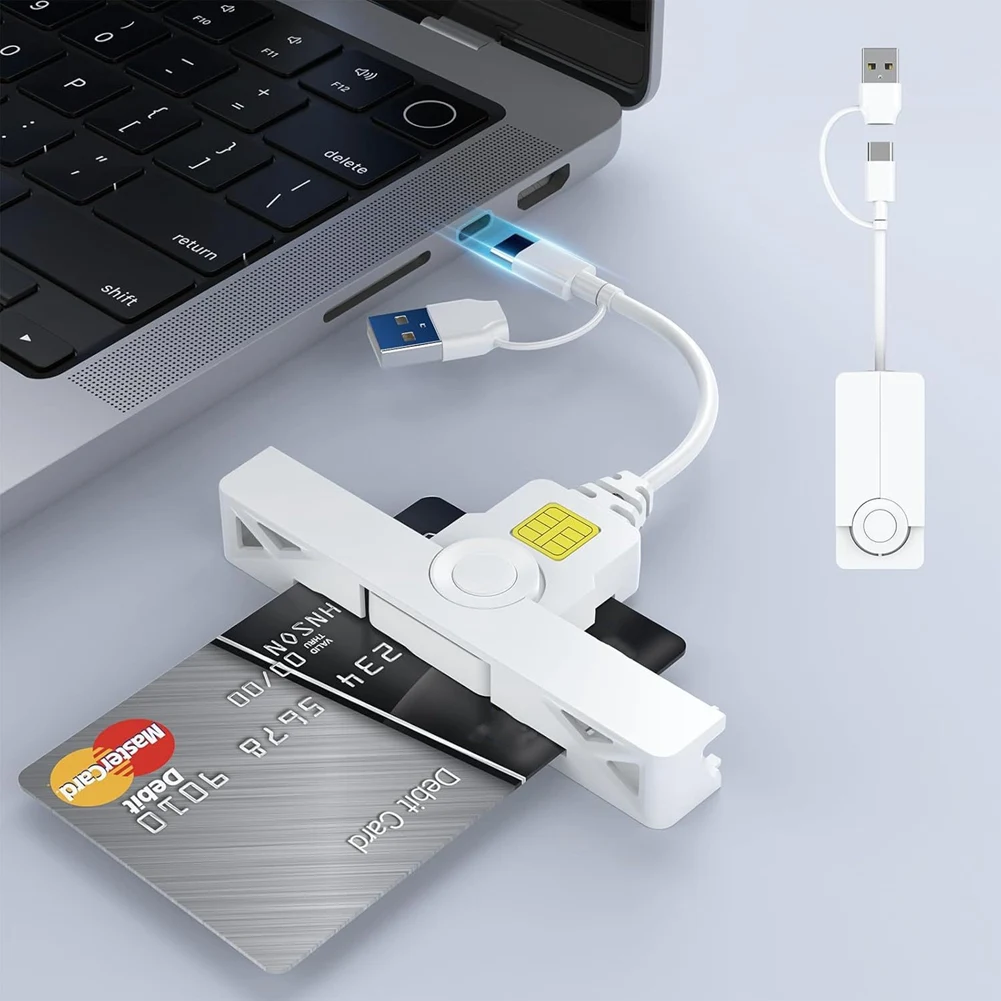[B24B!】 Smart CAC Card Reader USB A Type-C USB Common Access Tax Declaration SIM/ID/Bank Card Reader Common Access CAC Reader