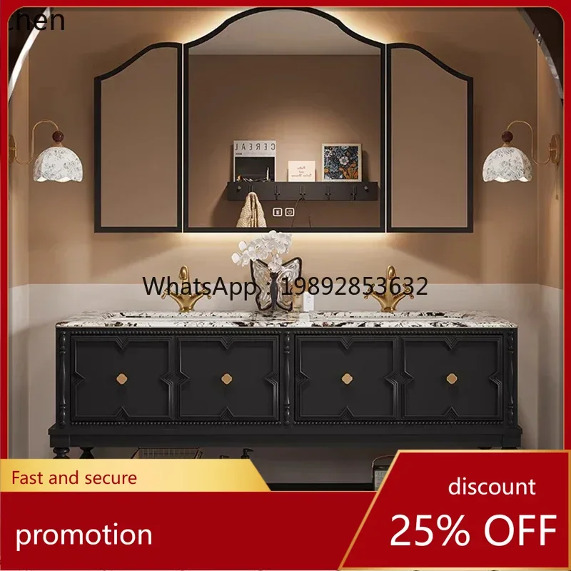 

YFY high-end French combination washbasin wash basin solid wood bathroom floor-to-ceiling bathroom cabinet