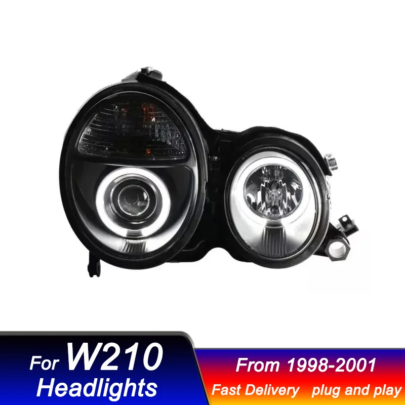 تصفيف السيارة المصابيح الأمامية لمرسيدس بنز W210 1998-2001 نمط جديد كامل LED DRL ديناميكية إشارة رئيس مصباح الجبهة ضوء الجمعية