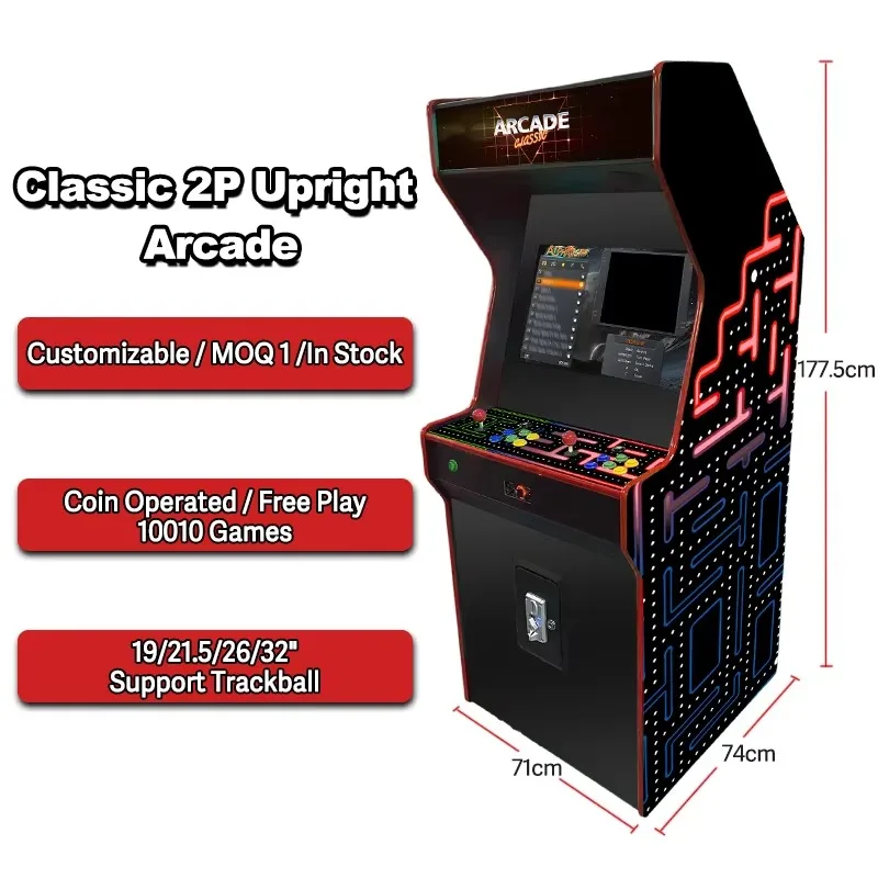 26-Inch full-size 2-player stand-up console, arcade cabinet with 10,000 + games