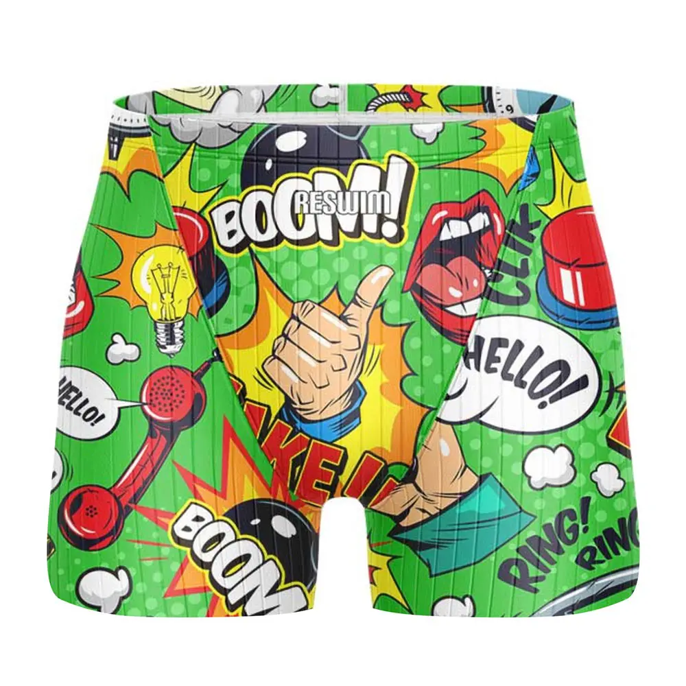 Summer Men\'s Funny Swimming Trunks Swim Jammer Swimsuit Shorts Athletic Training Swimwear Boys Beach Tights Shorts Surfing Pants