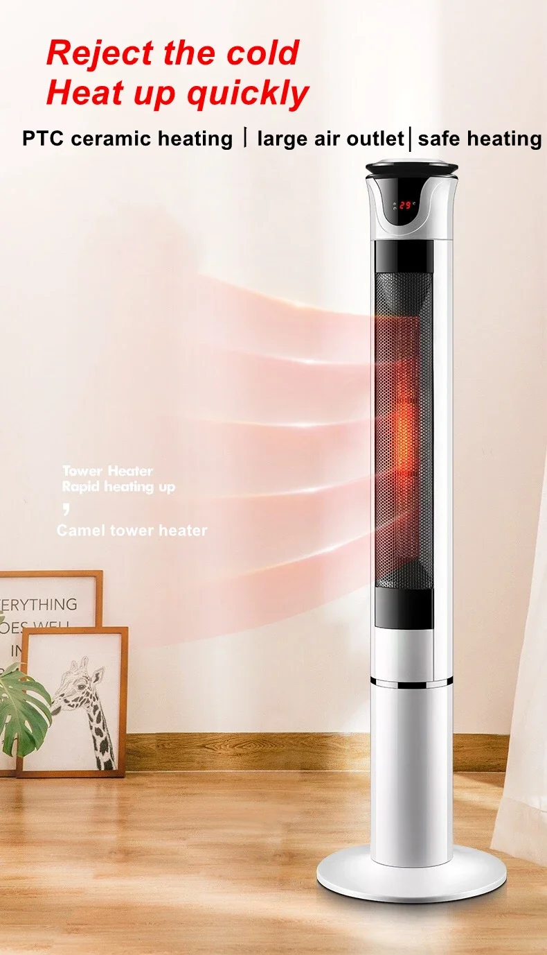 220V 2KW Electric Heater Fan Desktop Heating Warm Air Fan Home Office Wall Air Heater Bathroom Radiator Warmer Fan