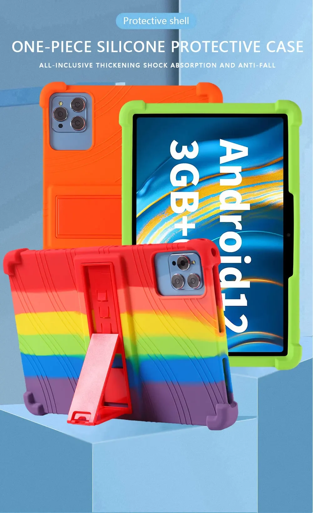 Чехол для планшета Doogee T10W U9 U10 Pro 10,1 дюйма, мягкий силиконовый противоударный чехол с задней подставкой, мягкий.