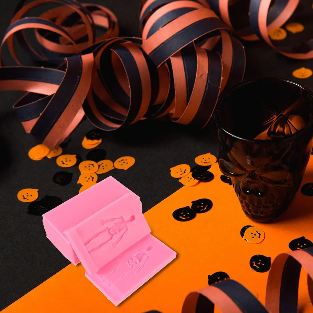 2Pcs Halloween Theme Silicone Baking Mould Cake Chocolate Mold DIY Dessert Making Tool Festive Baking Supply