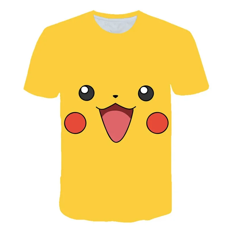 

Boy 3D T Shirt Anime Pikachu Fashion Casual T-shirt Cosplay Pokemon Boys and Girls Short-sleeved Children's Yellow Clothing