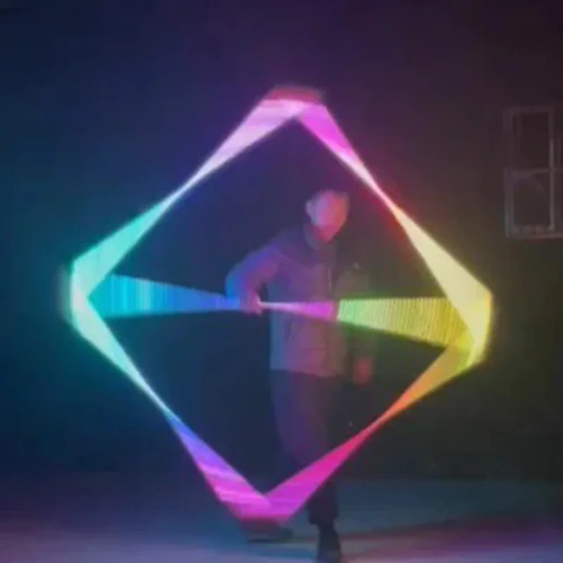 RGB LED Cube Acrobatics Triangle Rechargeable Stage Prop Handheld Lighting for Dancer Performance Party Entertainment