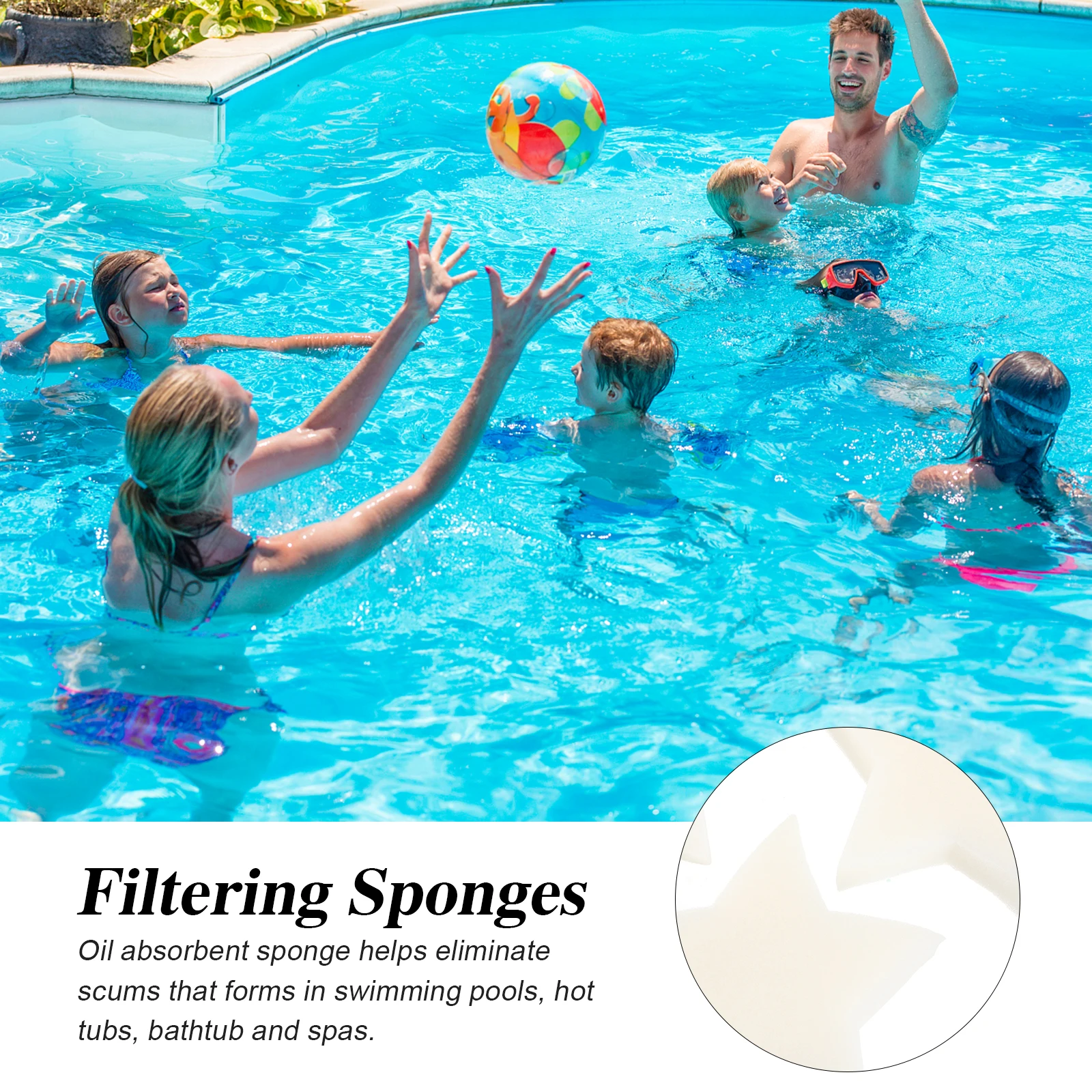 

6 Pcs Five-pointed Cotton Oil-absorbing Sponges Ponds Filtering Cleaning Swimming Pool Removing