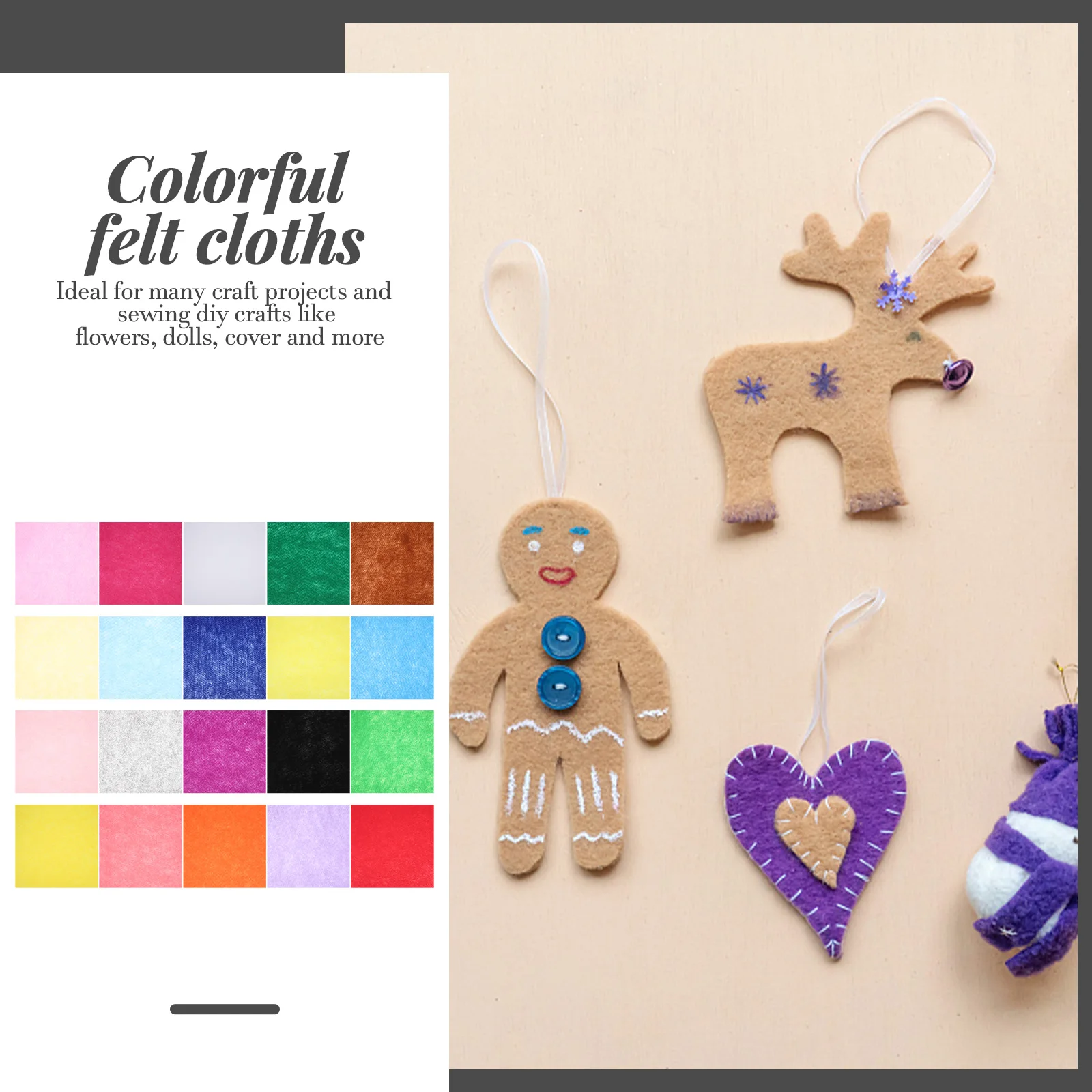 

20Pcs DIY Color Felt Nonwoven Fabric Sheets Kids Craft Cloths Soft Patchwork Sewing Material Felt Sheets for Crafts