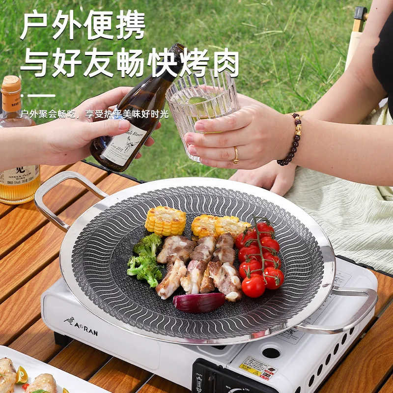 

Naturehike сковорода-гриль из нержавеющей стали, круглая антипригарная пластина для барбекю, гриль для барбекю, путешествия, кемпинг, сковорода, противень для выпечки барбекю