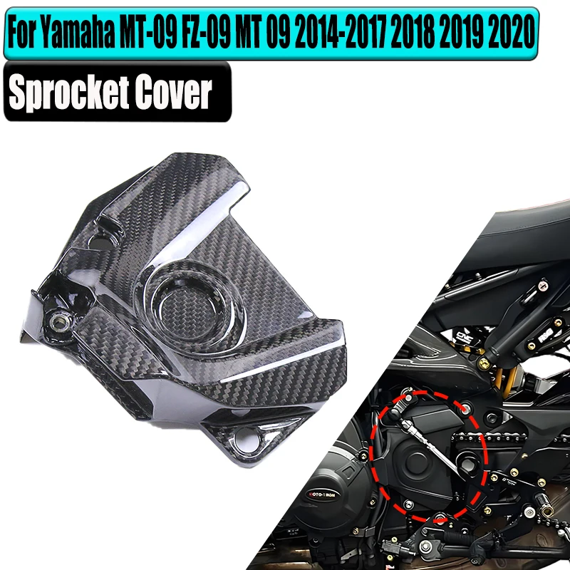 

For Yamaha MT 09 FZ 09 MT09 FZ09 XSR900 2014-2017 2018 2019 2020 100% Carbon Fiber Sprocket Cover Fairing Motorcycle Accessories