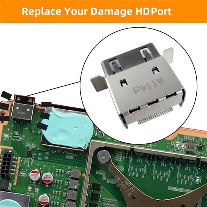 ABSQ-For  Series X For Console Socket Interface Connector Replacement Port 5Pcs -Compatible