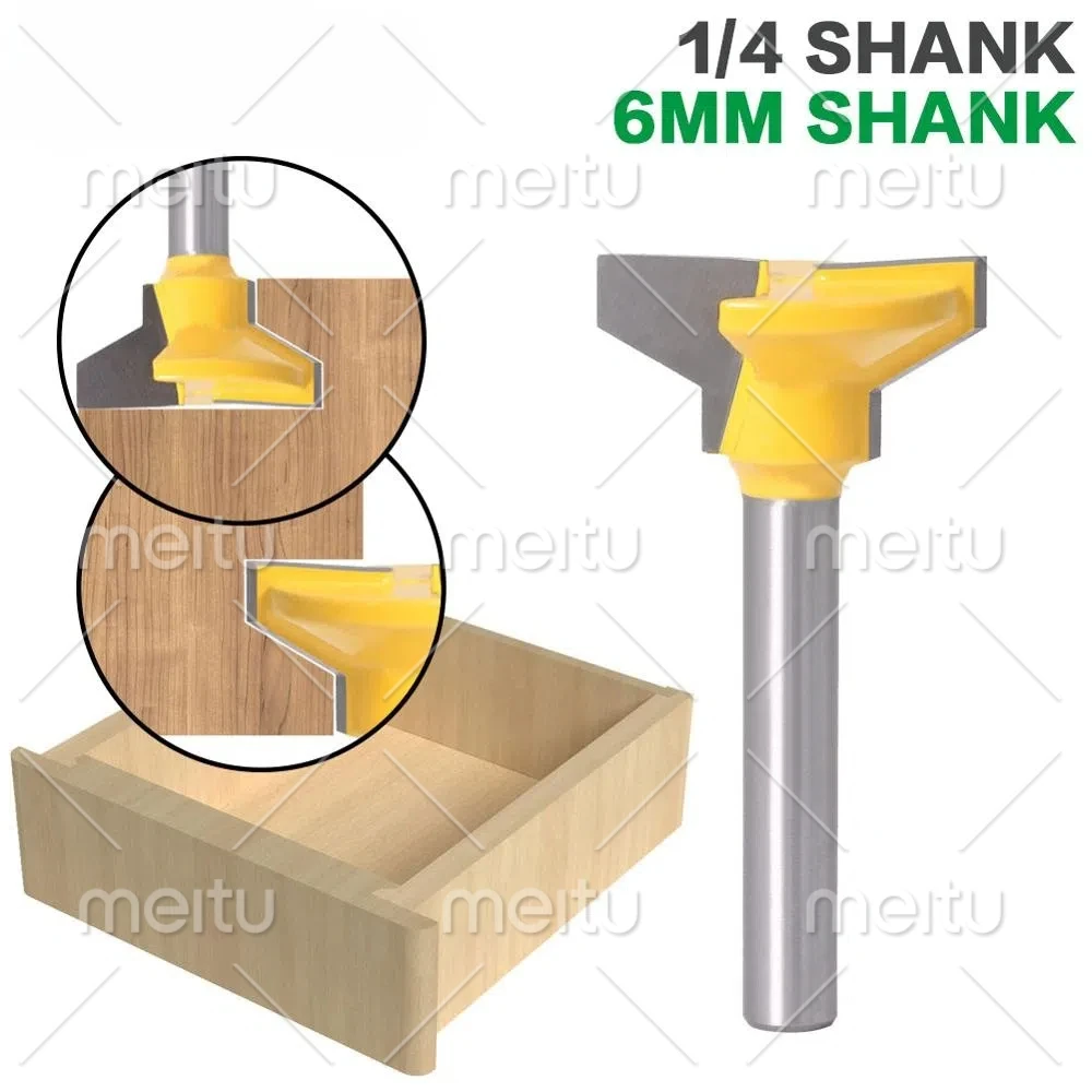 1/4' Shank 6mm Shank Reversible Drawer Front Router Bit for Woodworking Cutter Tool Milling Cutter