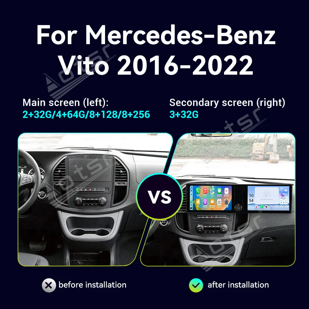 10.1‘’ Multimedia Receiver Android Auto For Mercedes-Benz Vito 2016~2022 GPS Navigation Automotive Stereo Car Radio Head Unit