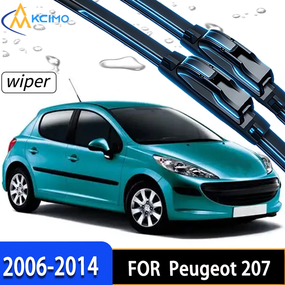 

2Pcs Front Windshield Wiper Blades For Peugeot 207 2006-2014, High-Density Rubber Stable Wiping Direct Replacement