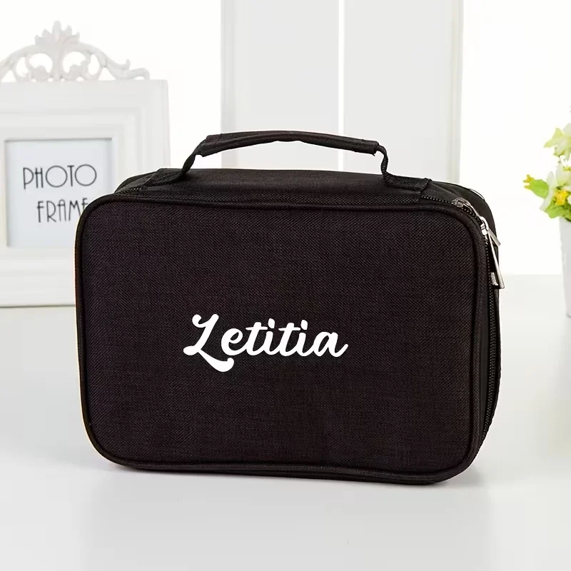 1 piece of personalized custom text large-capacity pencil case, rose pink, with layered storage. It's super practical for daily drawing and studying, making it very convenient to find and pick up pens. Suitable for students during graduation season, artists, watercolor pens, and everyday office supplies