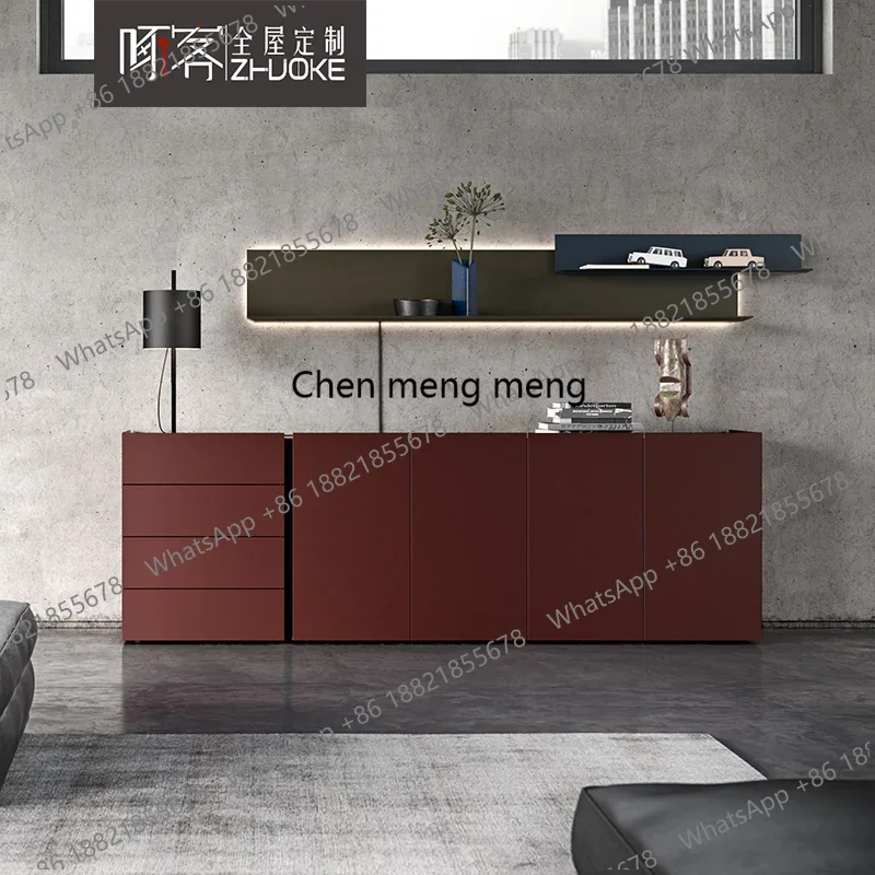 C139 Italian simple paint dining side cabinet minimalist living room against the wall locker side cabinet entrance