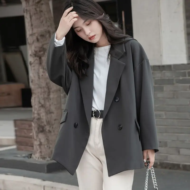 Spring Summer Thin Pockets Solid Color Button Notched Office Lady Business Casual Fashion Blazers Temperament Women\'s Clothing