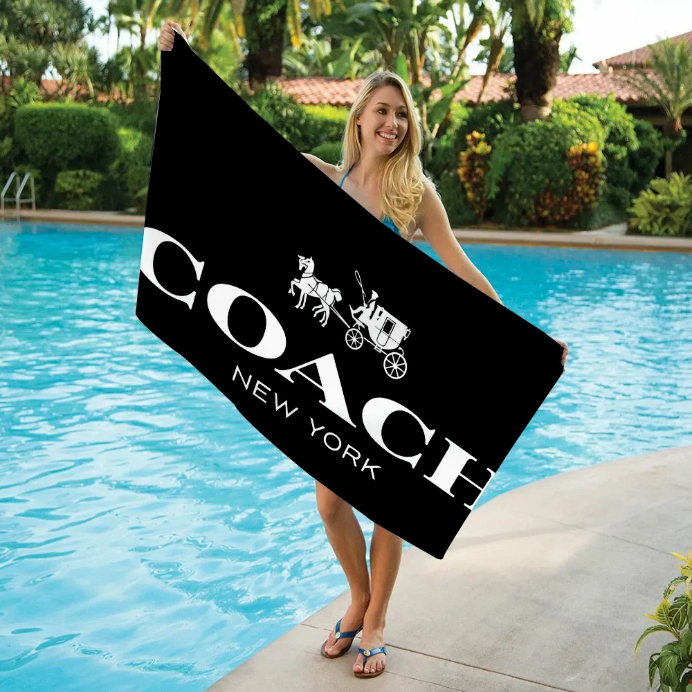 C-COACH Logo-H Bathing Towels Adults Large Bath Towels Bathroom Towel Beach Bathrobe Girl Spa Size Christmas Robe Anime Home