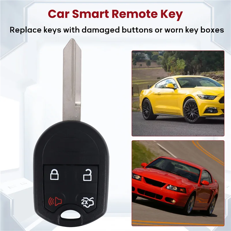 Melhor chave remota inteligente do carro 4 botões chave do carro fob apto para 2010 2011 2012 2013 2014 ford mustang 315mhz cwtwb1u793