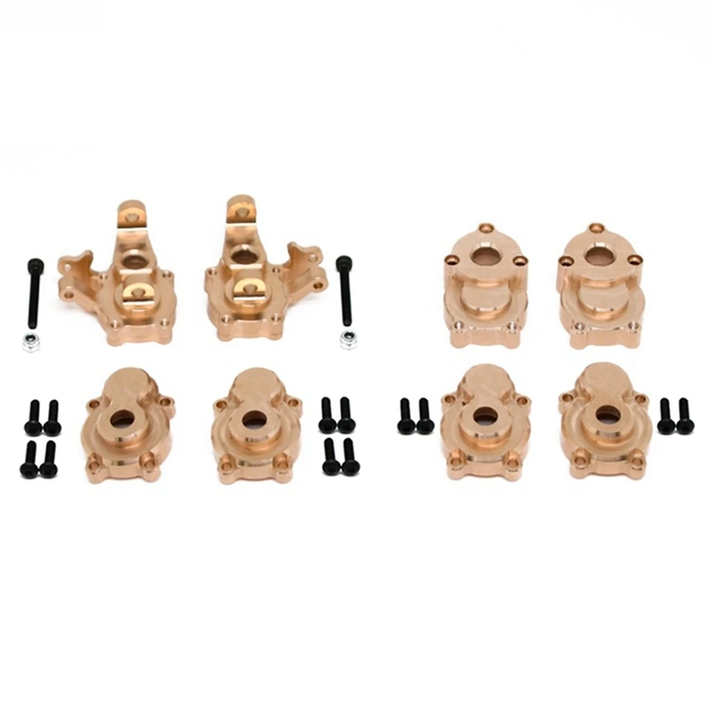 

16Pcs Brass Front & Rear Portal Drive Housing Cover Steering Knuckles For YK4102 YK4103 YK4082 Yikong RC Crawler Parts