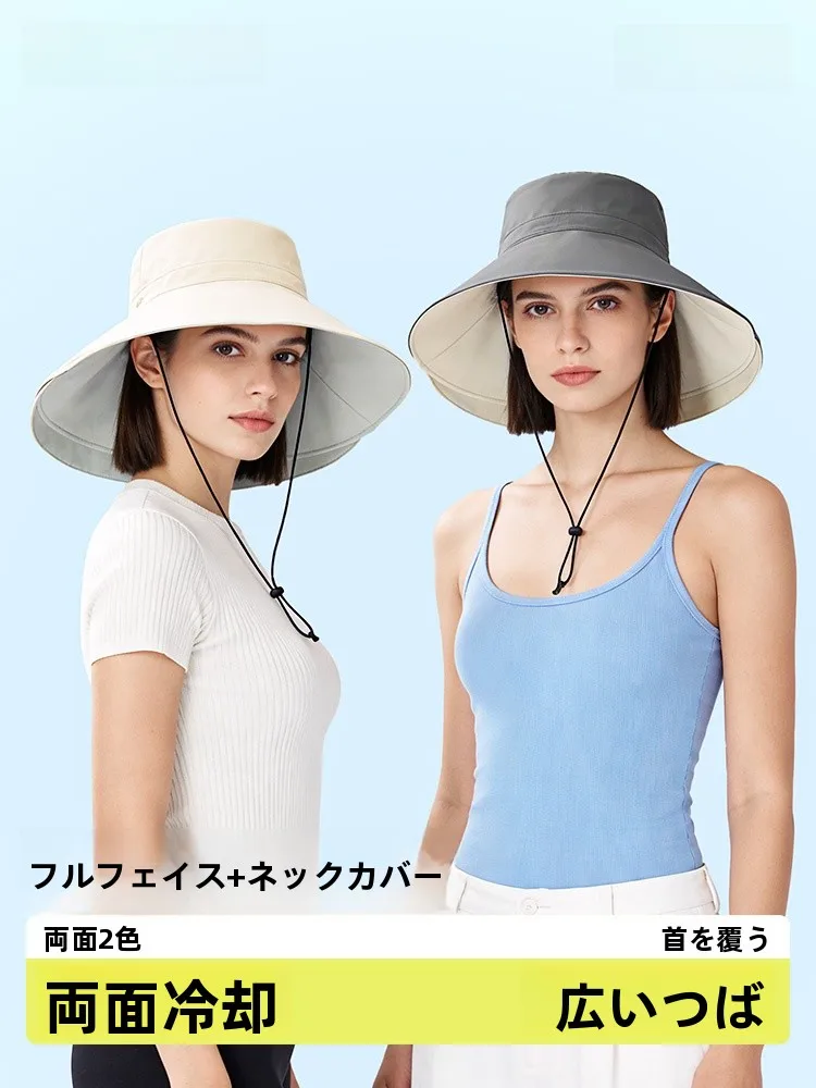 double-sided-foldable-lightweight-sun-protection-hat-uv-protection-fishing-cap-face-slimming-hat-spring-summer-nylon-wide-bri