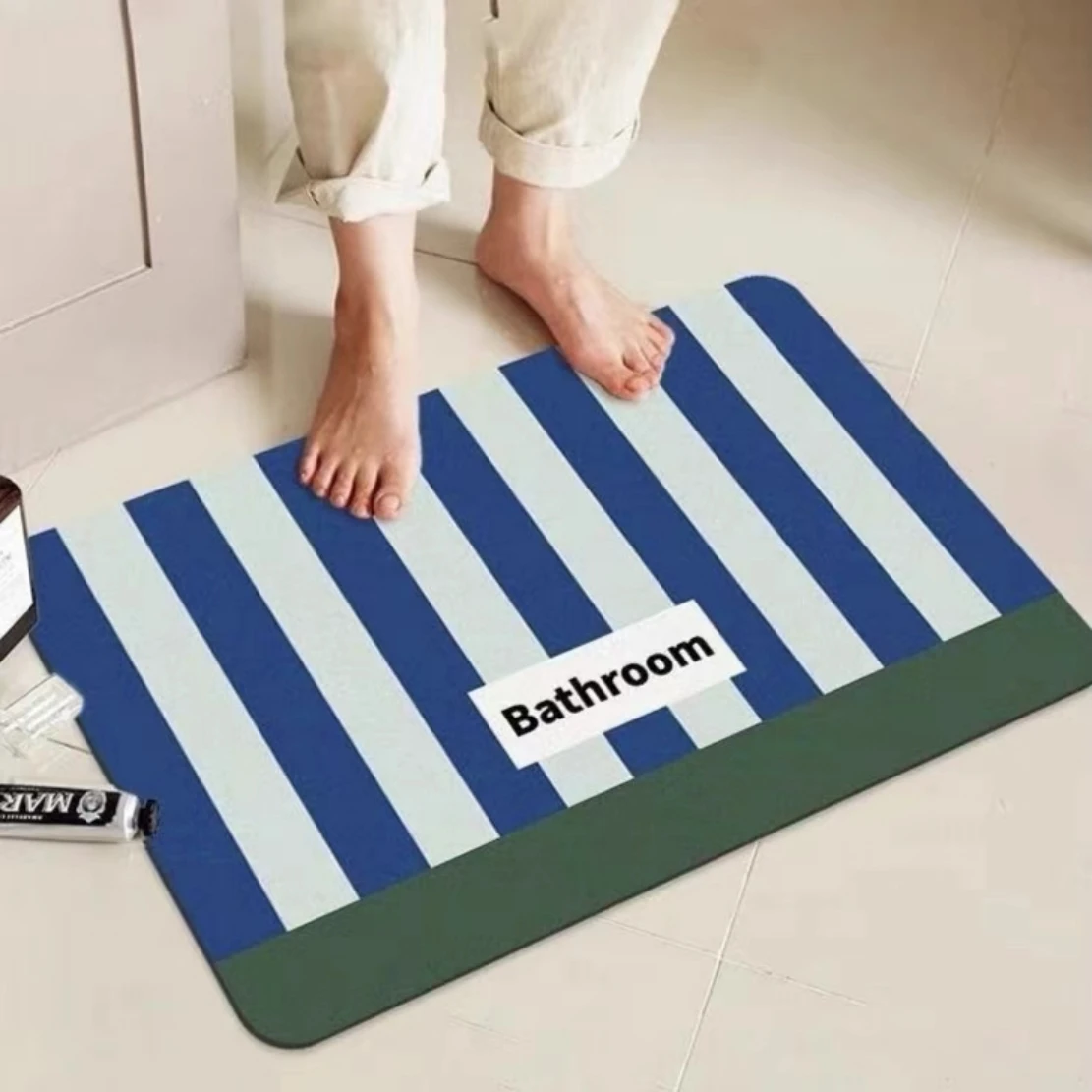 Super Absorbent Non-slip Bathroom Mat Toilet Anti-skid Bathtub Foot Mat Kitchen Living Room Floor Mat Home Decor