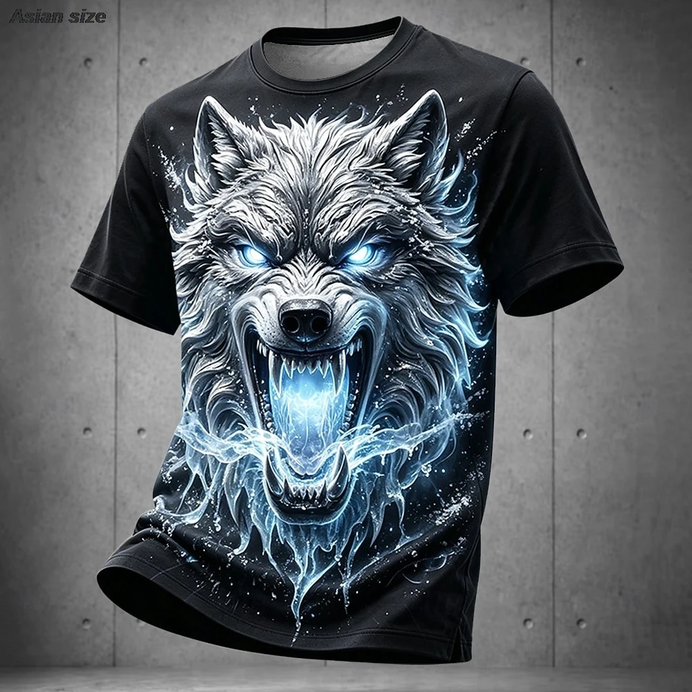 Halloween Men's Metal FinishT Shirt Short Sleeve T 3D Print Crew Neck Fashion Exaggerated Metallic Streetwear