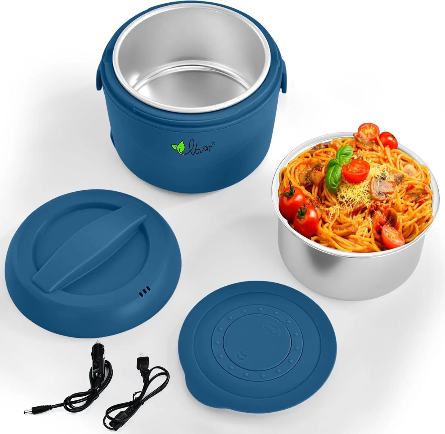 

Electric Lunch Box 40 oz Food Warmer for Car, Home, Work – Leak Proof Stainless Steel Heated Container