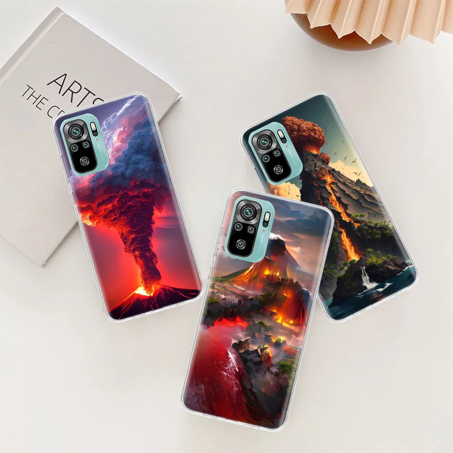 Volcanic Eruption Phone Case For Xiaomi Redmi Note 13 Pro Plus 5G Cover 10 10A 10C 12 12C 9A 9C 9T 8A 7A 6A 9 8 7 6 K70 K60 Pro