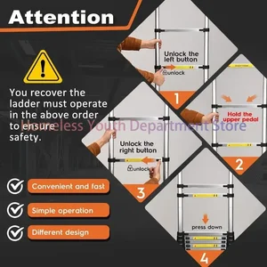 2 * 8 خطوات رخيصة متعددة الوظائف سلم تلسكوبي الألومنيوم سلم محمول مزدوج أعلى 10 مبيعات سلم الألومنيوم 8 أمتار - No8