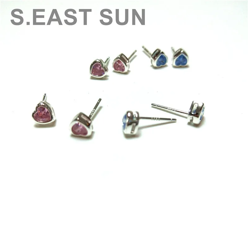 S.EAST SUN 925 Sterling Silver Japanese water drop color crystal gem Earrings women's fashion temperament Wedding Party Jewelry