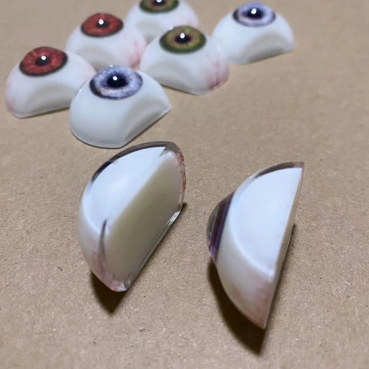 دمية سيليكون مع مقل عيون بلود شوت، دمية بالحجم الطبيعي مع عيون واقعية، أكريليك جميل على شكل قارب، تلاميذ 30 مم، قطر 14 مم #6