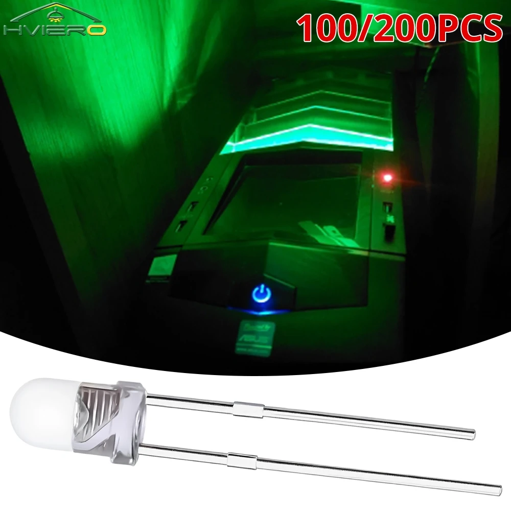 

100/200Pcs 3mm RGB Fast Slow Round Flash Rainbow Multi Color Beads Clear 2.0~3.4V LED Lamp Decorate Bulbs Emitting Diodes Light