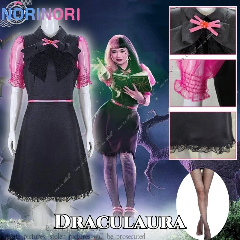 Draculaura Elfo Anime Costume Cosplay Calzini Costume da mostro Abito Carnevale di Halloween Abbigliamento Calze a rete Draculaura