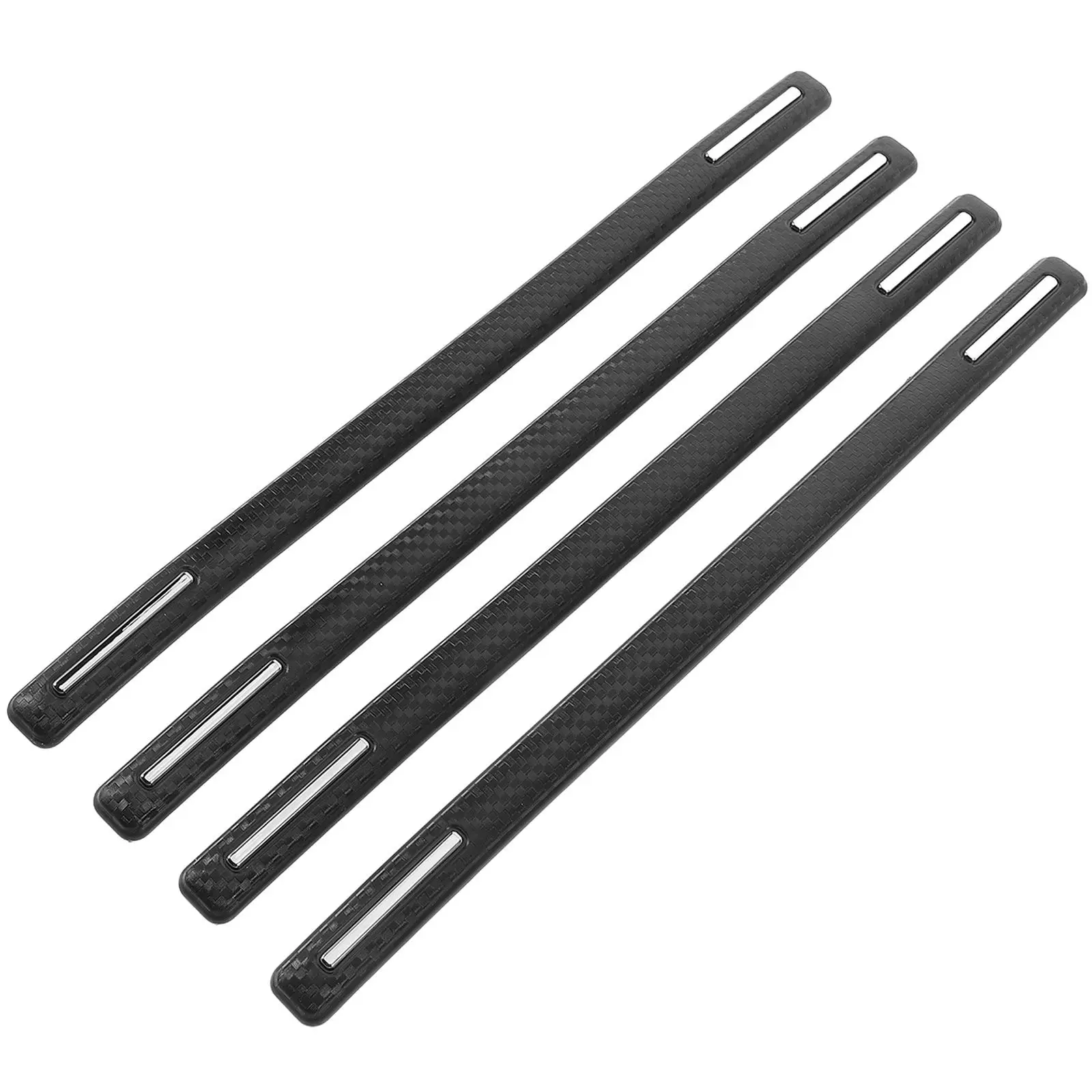 4 Pcs Thickened Car Door Anti Collision Strip Bumper Guard Protector Carbon Fiber Texture Universal Scratch Proof