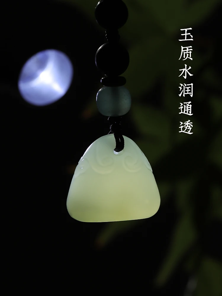 Green jade seal, seal carved characters, Ruyi button seal, small seal, customized keychain private seal, gift box packaging
