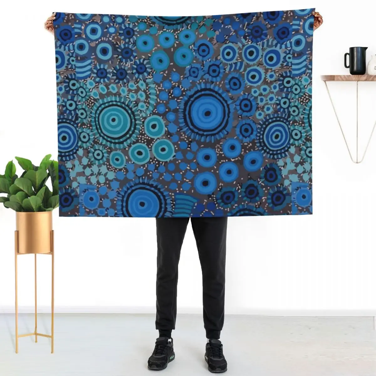 australian-aboriginal-art-WH-004 COOLGIFTS Throw Blanket Picnic Designers Cute Plaid Soft Big Travel For Baby Blankets