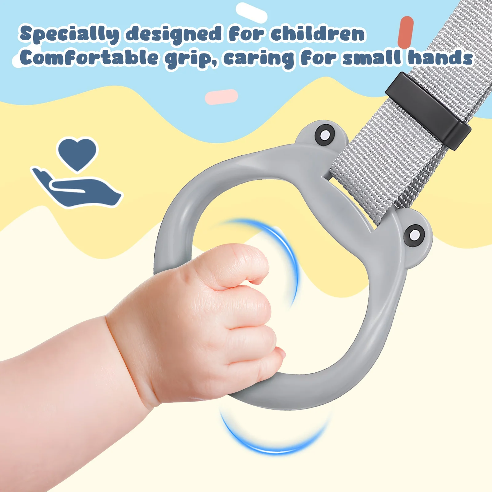 2 anelli per trazioni per box per bambini, anelli regolabili per assistente ambulante per bambini, anello per lettino per bambini, per accessori per esercizi con supporto per l'apprendimento