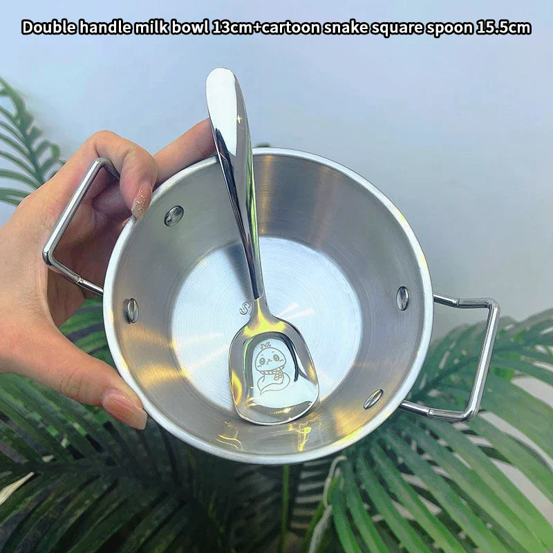 Solo Item Korean Culinary Style Bowl; Lasting Stainless Steel Rice Wine Cup; Double-Fisted Snacks Plate; Instant Ramen Bowl