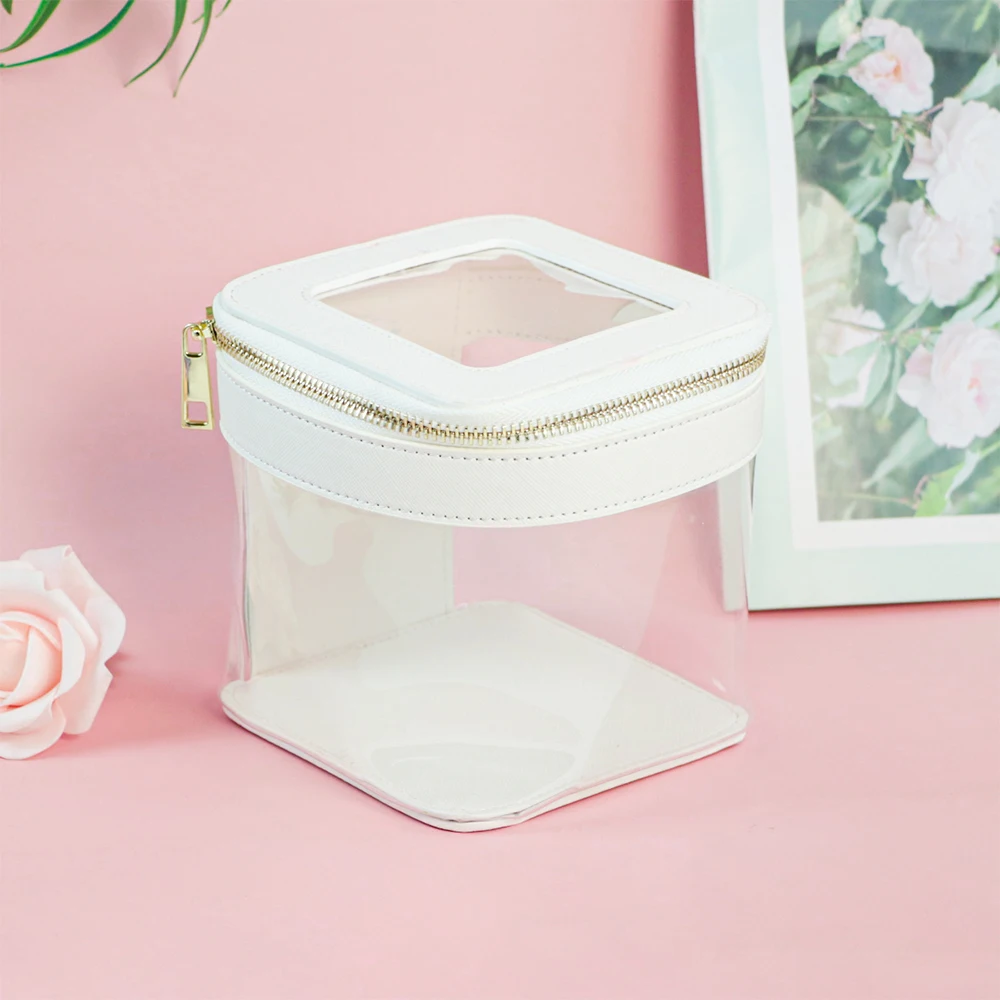 Anpassbare Kosmetiktasche und Toilettentasche mit Namensbuchstaben, transparentes und visuelles Design, großes Fassungsvermögen, tragbar für Reisen – Detail 10
