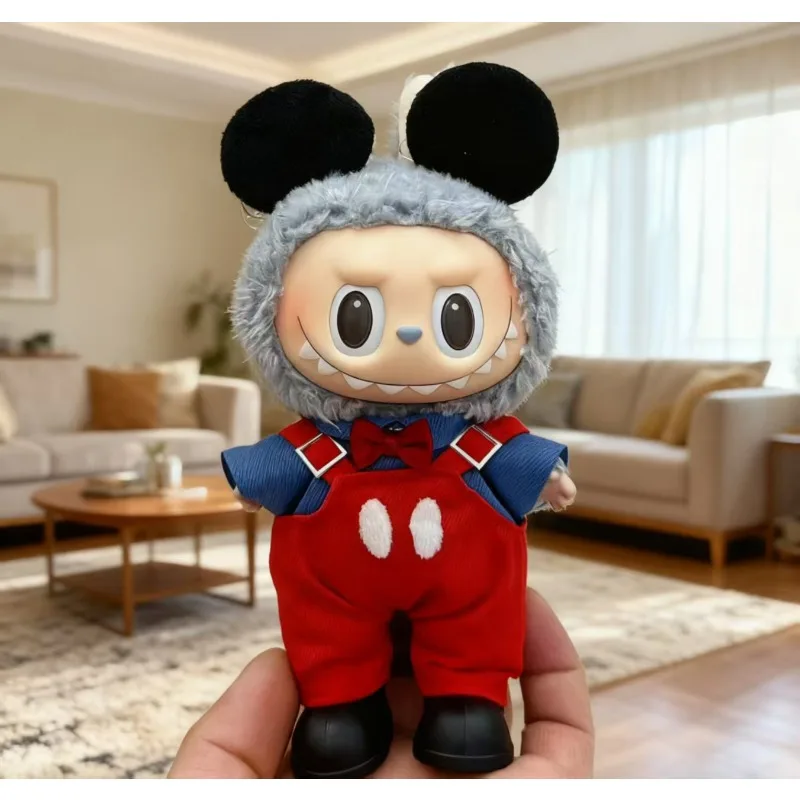 

15-17cm Mini Labubu Doll Dress Casual Set Plush Doll Doll Pendant Christmas Doll Dress Set Cute Dress Up Skirt New Year Clothes