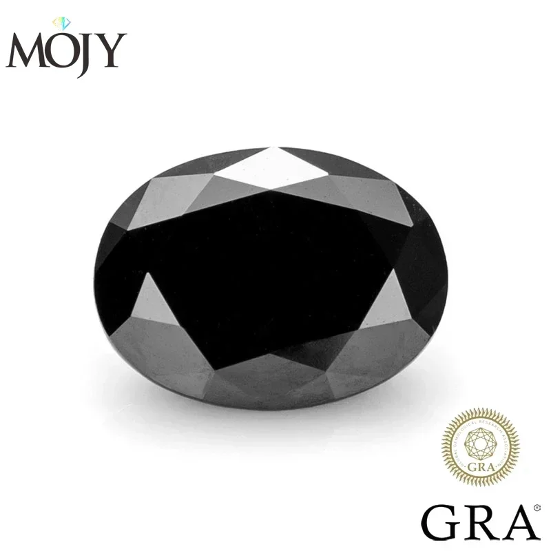 

MOJY Black Color Real Loose Moissanite Oval Cut Diamond Stone with GRA Certificate Pass Tester Fine Jewelry Material Gem Beads