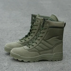 Male tactical boots Special Force Combat Boots Desert Outdoor Walking Boots Ankle Shoes Men Work Safety Shoes 10 Main Sales Bota Leather - №6