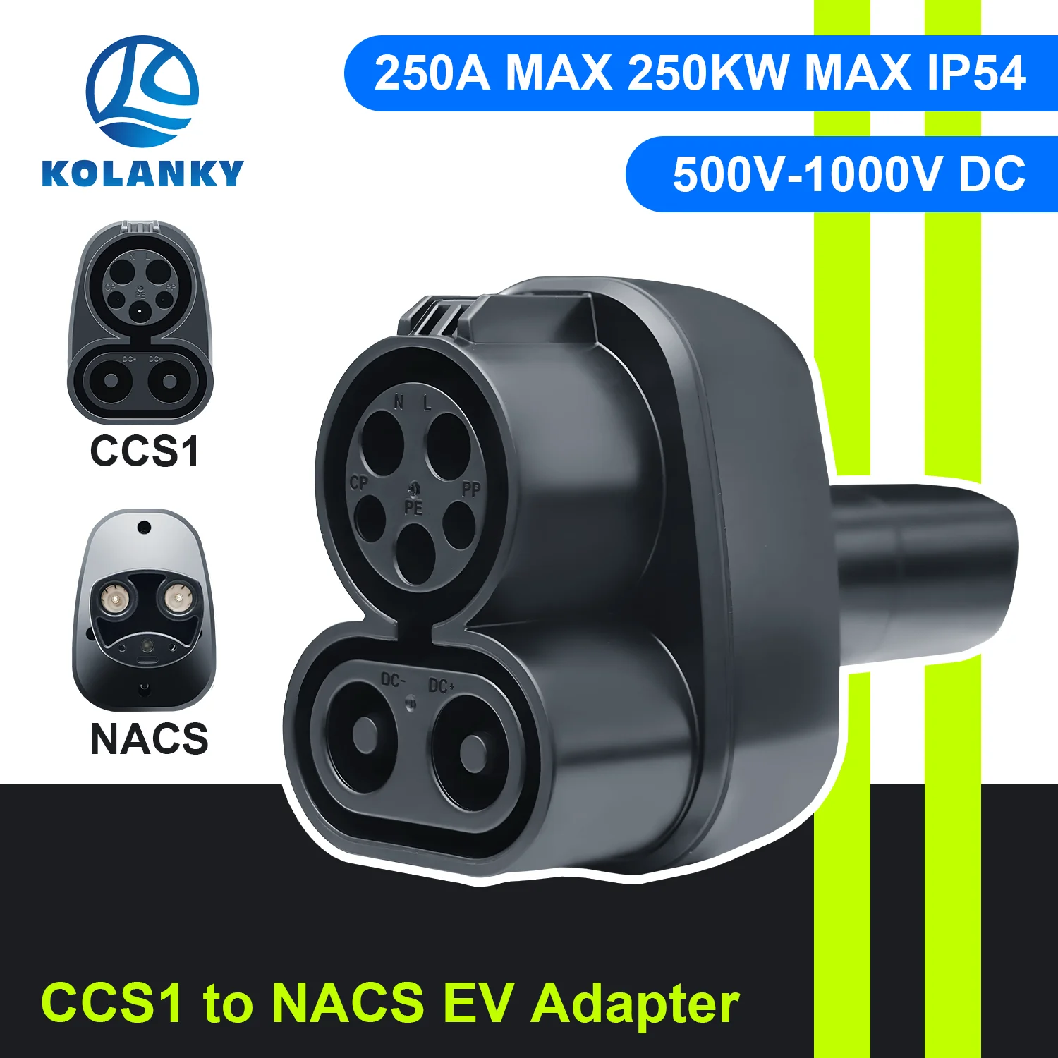 

Kolanky CCS1 к NACS EV Адаптер для зарядки AC/DC 500-1000 В постоянного тока Общественная станция Зарядка электромобилей Автомобили