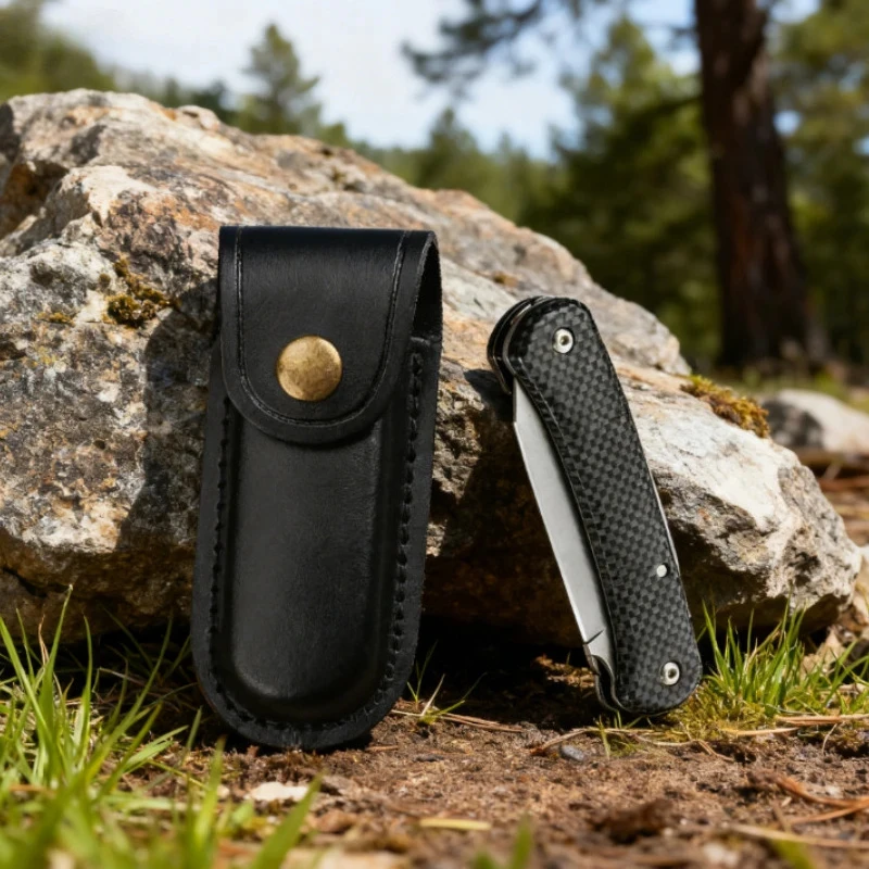 

Сплит-кожа из натуральной яловой кожи, чехол для ножа ручной работы, верхняя часть зернистой кожи, универсальная уличная карманная портативная кобура