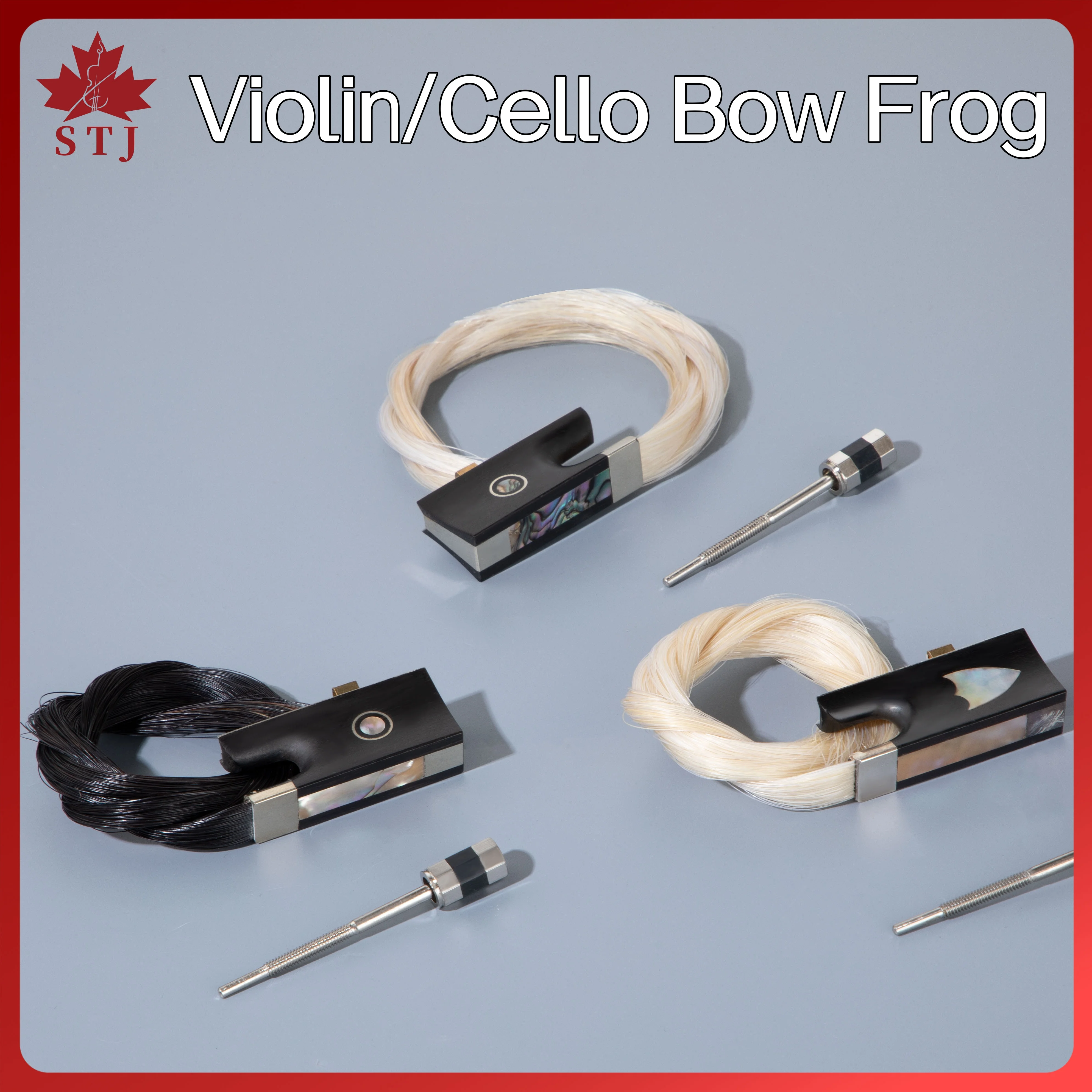 1 Set Indonesian Grade A Ebony Violin/Cello Bow Frog Install Screw Bow Horse Hair 3/4-4/4 Size, Violin/Cello Parts