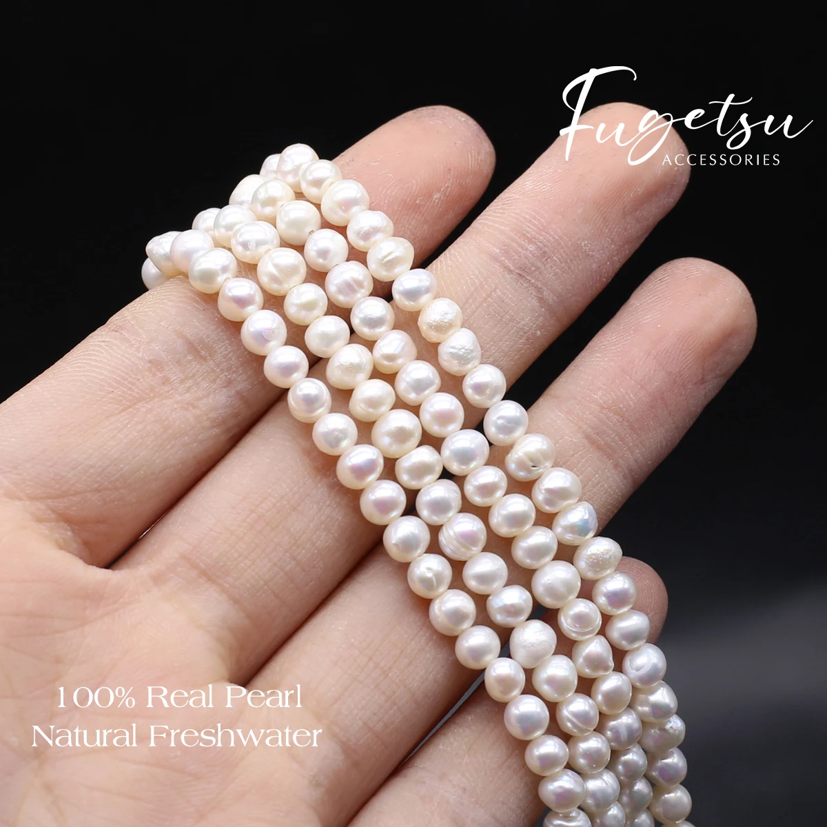 

1string 3-4mm Natural Freshwater Culture Pearl Beads Loose Oval Punch Bead for Jewelry Making Diy Women Men Necklace Bracelets